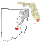 Miami-Dade County Florida Incorporated and Unincorporated areas Homestead Highlighted